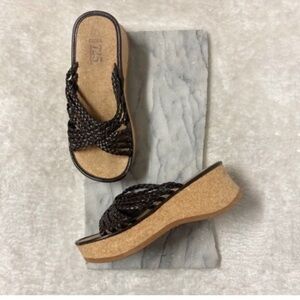 Vintage y2k 725 Walmart Wedge Platforms Sandals Size 7 Chunky Sole Faux Cork